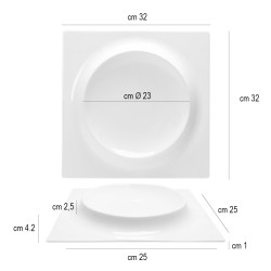 Piatto gourmet quadrato   in Porcellane