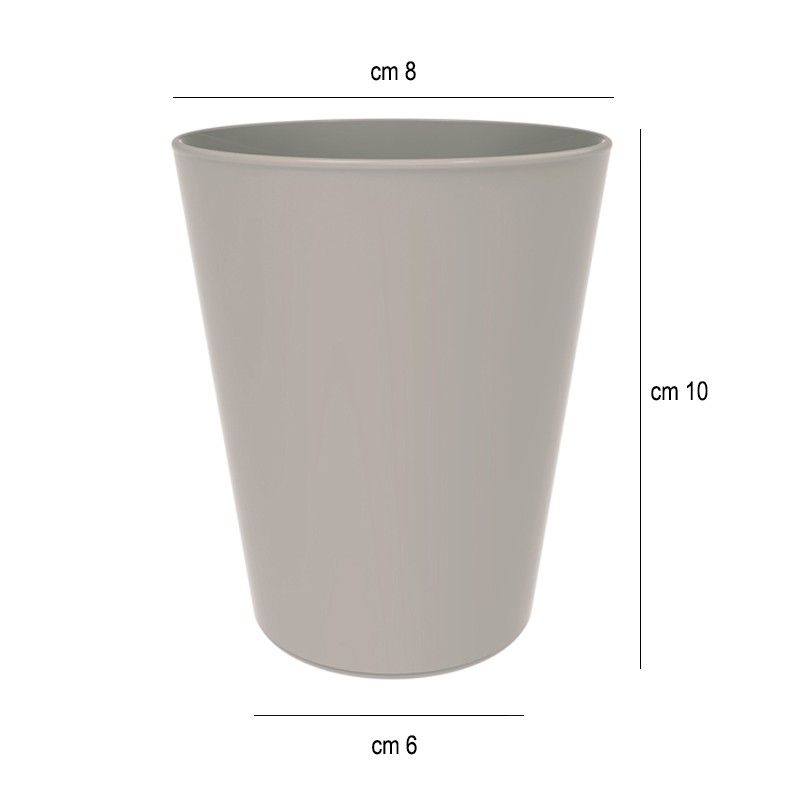 Bicchiere plastica rigida tortora Goldplast  in Bicchieri plastica rigida riutilizzabili