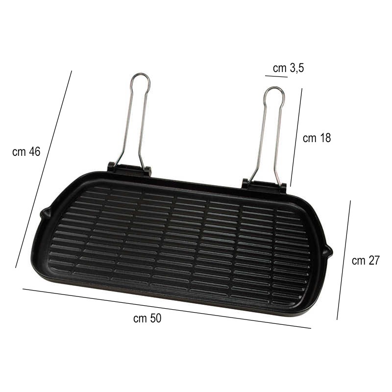 Bistecchiera ghisa professionale cm 23 x 36 Ilsa  in Bistecchiere